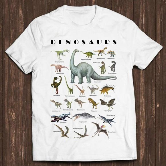 RondaG Tops - Dinosaurs Wild Nature Prehistoric Jurassic Retro Design Tshirt, Unisex Tee